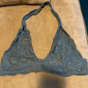 Anemone Lacey Gray Green Stretchy Bra